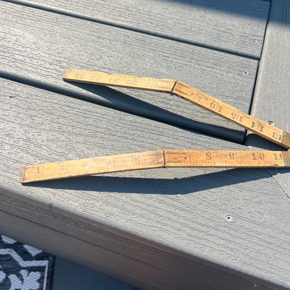 Vintage Foldng LUFKIN No. 752 Boxwood Ruler Carpenter Wood Brass. - Picture 2 of 3